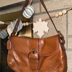 Coach Tan Leather Shoulder Bag